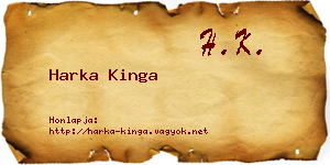 Harka Kinga névjegykártya